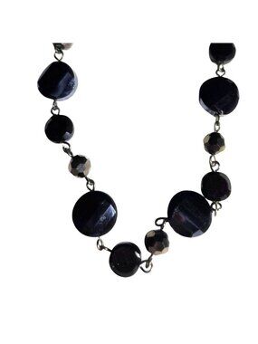 Joan Rivers necklace Black Bead Long iridescent womens Jewelry party dressy